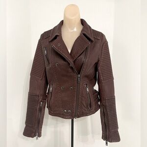 Vintage Wilsons Leather Motorcycle Jacket | Women’s Brown Moto Jacket - Small